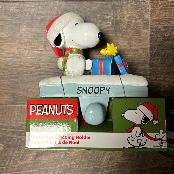 Kurt Adler Snoopy & Woodstock Christmas Stocking Holder Pair - Picture 2 of 5